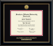 Southern Illinois University at Edwardsville diploma frame - Gold Engraved Medallion Diploma Frame in Onyx Gold