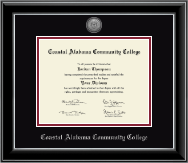 Coastal Alabama Community College diploma frame - Silver Engraved Medallion Diploma Frame in Onyx Silver
