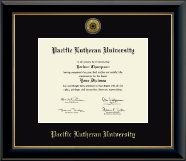 Pacific Lutheran University diploma frame - Gold Engraved Medallion Diploma Frame in Onyx Gold