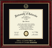 University of Colorado Anschutz diploma frame - Gold Embossed Diploma Frame in Murano