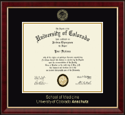 University of Colorado Anschutz diploma frame - Gold Embossed Diploma Frame in Murano