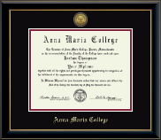 Anna Maria College diploma frame - Gold Engraved Medallion Diploma Frame in Onyx Gold