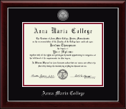 Anna Maria College diploma frame - Silver Engraved Medallion Diploma Frame in Gallery Silver