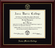 Anna Maria College diploma frame - Gold Embossed Diploma Frame in Gallery