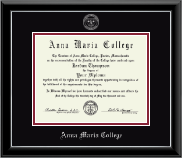 Anna Maria College diploma frame - Silver Embossed Diploma Frame in Onyx Silver