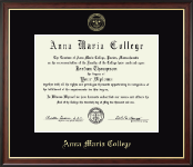 Anna Maria College diploma frame - Gold Embossed Diploma Frame in Studio Gold