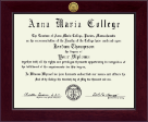 Anna Maria College diploma frame - Century Gold Engraved Diploma Frame in Cordova