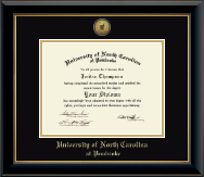 University of North Carolina at Pembroke diploma frame - Gold Engraved Medallion Diploma Frame in Onyx Gold