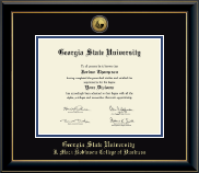 Georgia State University diploma frame - Gold Engraved Medallion Diploma Frame in Onyx Gold