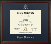 Regent University diploma frame - Gold Embossed Diploma Frame in Studio