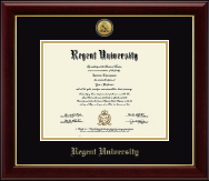 Regent University diploma frame - Gold Engraved Medallion Diploma Frame in Gallery