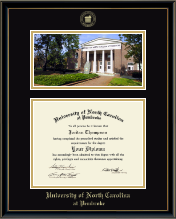 University of North Carolina at Pembroke diploma frame - Campus Scene Diploma Frame in Onexa Gold