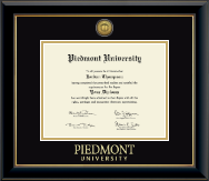 Piedmont University diploma frame - Gold Engraved Medallion Diploma Frame in Onyx Gold