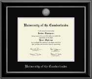 University of the Cumberlands diploma frame - Sliver Engraved Medallion Diploma Frame in Onyx Silver