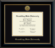 Grambling State University diploma frame - Gold Engraved Medallion Diploma Frame in Onyx Gold