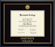 Hartwick College diploma frame - Gold Engraved Medallion Diploma Frame in Onyx Gold