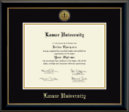 Lamar University diploma frame - Gold Engraved Medallion Diploma Frame in Onyx Gold