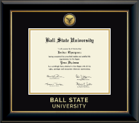 Ball State University diploma frame - Gold Engraved Medallion Diploma Frame in Onyx Gold