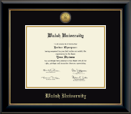 Walsh University diploma frame - Gold Engraved Medallion Diploma Frame in Onyx Gold