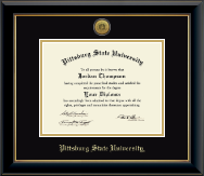 Pittsburg State University diploma frame - Gold Engraved Medallion Diploma Frame in Onyx Gold