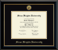 Siena Heights University diploma frame - Gold Engraved Medallion Diploma Frame in Onyx Gold