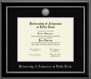 University of Arkansas at Little Rock diploma frame - Silver Engraved Medallion Diploma Frame in Onyx Silver