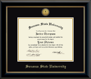 Sonoma State University diploma frame - Gold Engraved Medallion Diploma Frame in Onyx Gold