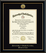 University of South Carolina School of Law diploma frame - Gold Engraved Medallion Diploma Frame in Onyx Gold