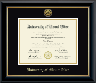 University of Mount Olive diploma frame - Gold Engraved Medallion Diploma Frame in Onyx Gold