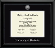 University of Redlands diploma frame - Silver Engraved Medallion Diploma Frame in Onyx Silver
