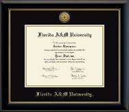 Florida A&M University diploma frame - Gold Engraved Medallion Diploma Frame in Onyx Gold