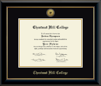Chestnut Hill College diploma frame - Gold Engraved Medallion Diploma Frame in Onyx Gold