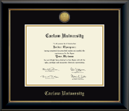 Carlow University diploma frame - Gold Engraved Medallion Diploma Frame in Onyx Gold