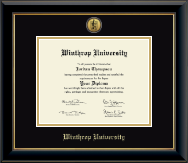 Winthrop University diploma frame - Gold Engraved Medallion Diploma Frame in Onyx Gold