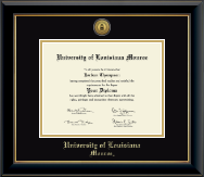 University of Louisiana Monroe diploma frame - Gold Engraved Medallion Diploma Frame in Onyx Gold