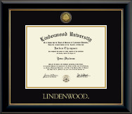 Lindenwood University diploma frame - Gold Engraved Medallion Diploma Frame in Onyx Gold
