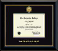Colorado College diploma frame - Gold Engraved Medallion Diploma Frame in Onyx Gold