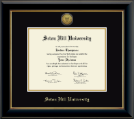 Seton Hill University diploma frame - Gold Engraved Medallion Diploma Frame in Onyx Gold