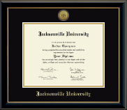 Jacksonville University diploma frame - Gold Engraved Medallion Diploma Frame in Onyx Gold