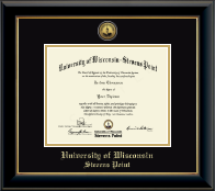 University of Wisconsin Stevens Point diploma frame - Gold Engraved Medallion Diploma Frame in Onyx Gold