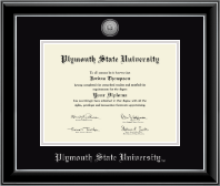 Plymouth State University diploma frame - Silver Engraved Medallion Diploma Frame in Onyx Silver