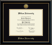 Wilkes University diploma frame - Gold Engraved Medallion Diploma Frame in Onyx Gold