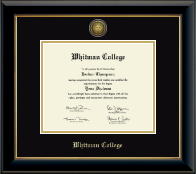 Whitman College diploma frame - Gold Engraved Medallion Diploma Frame in Onyx Gold