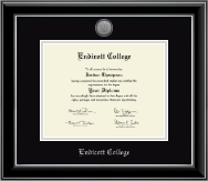 Endicott College diploma frame - Silver Engraved Medallion Diploma Frame in Onyx Silver