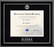 University of Alaska Fairbanks diploma frame - Silver Engraved Medallion Diploma Frame in Onyx Silver