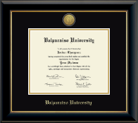 Valparaiso University diploma frame - Gold Engraved Medallion Diploma Frame in Onyx Gold