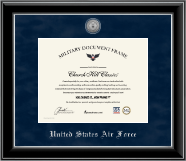 United States Air Force certificate frame - Air Force Retirement Certificate Frame in Onyx Silver