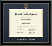 Baptist Health Systems diploma frame - Gold Engraved Medallion Diploma Frame in Onyx Gold