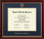 Baptist Health Systems diploma frame - Gold Engraved Medallion Diploma Frame in Murano