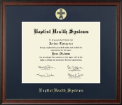 Baptist Health Systems diploma frame - Gold Embossed Diploma Frame in Studio